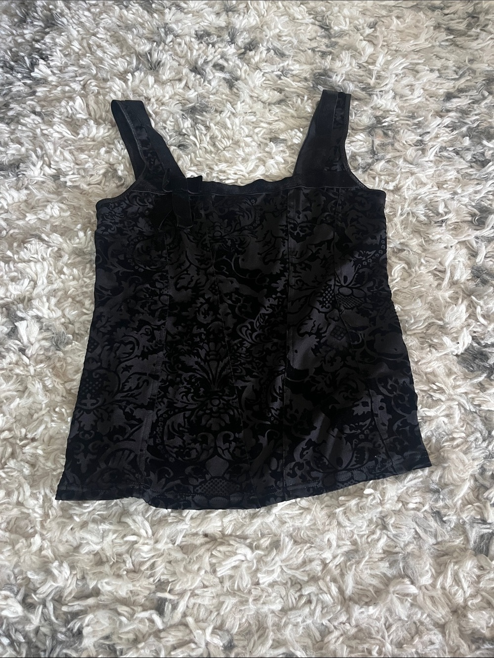 White House black market velvet bow tank